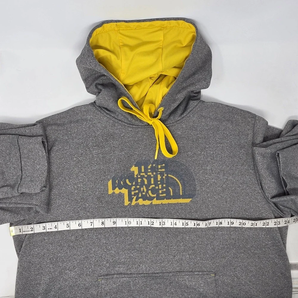 The North Face Hoodie Mens XL Pullover Hooded Sweatshirt‎ Gray Yellow Outdoors